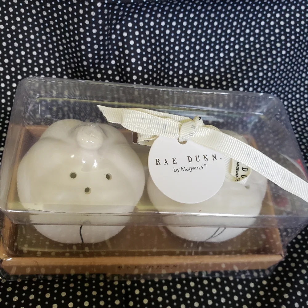 Rae Dunn Pumpkin Salt And Pepper Shakers Whote NWT